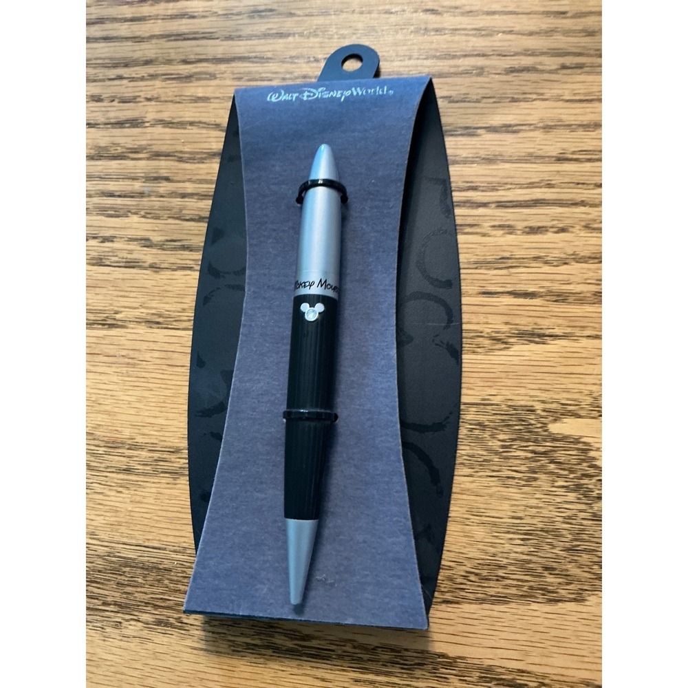 Walt Disney World Mickey Mouse Ballpoint Pen Black Silver Disney Parks Souvenir